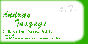 andras toszegi business card
