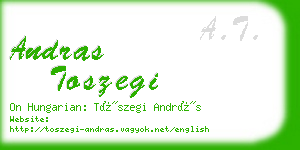 andras toszegi business card